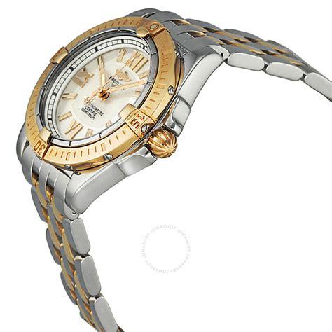 Breitling Lady Cockpit Silver Dial Gold and Stainless Steel Ladies 